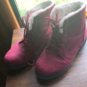 Maroon boots